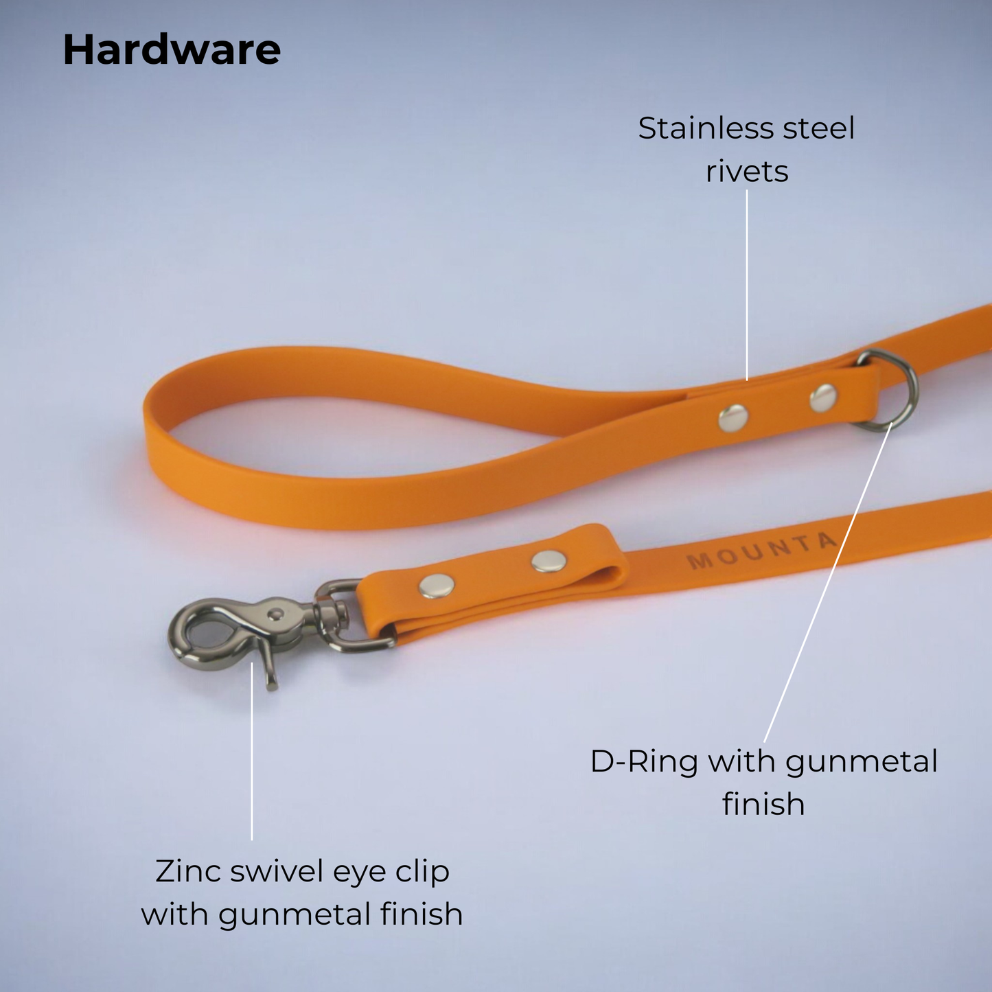 Biothane® quick clip leash - Orange
