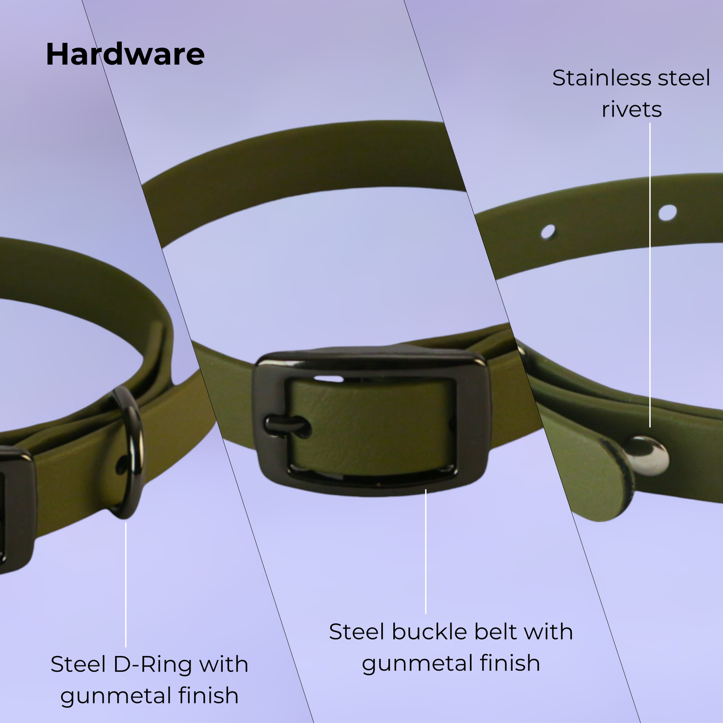 Biothane® buckle collar - Olive Green