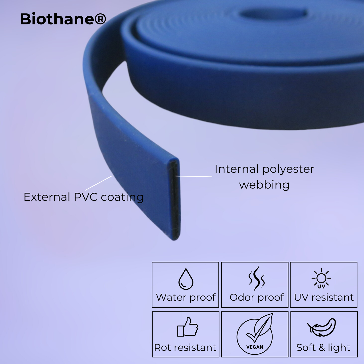 Biothane® multifunctional sport leash - Navy Blue