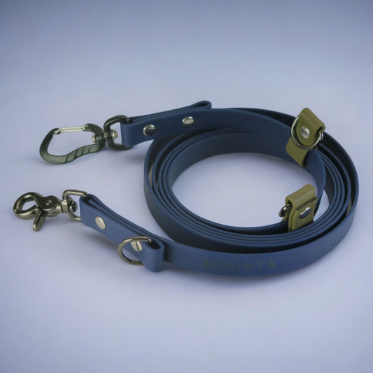 Guinzaglio sportivo multifunzionale in Biothane® - Blu Navy