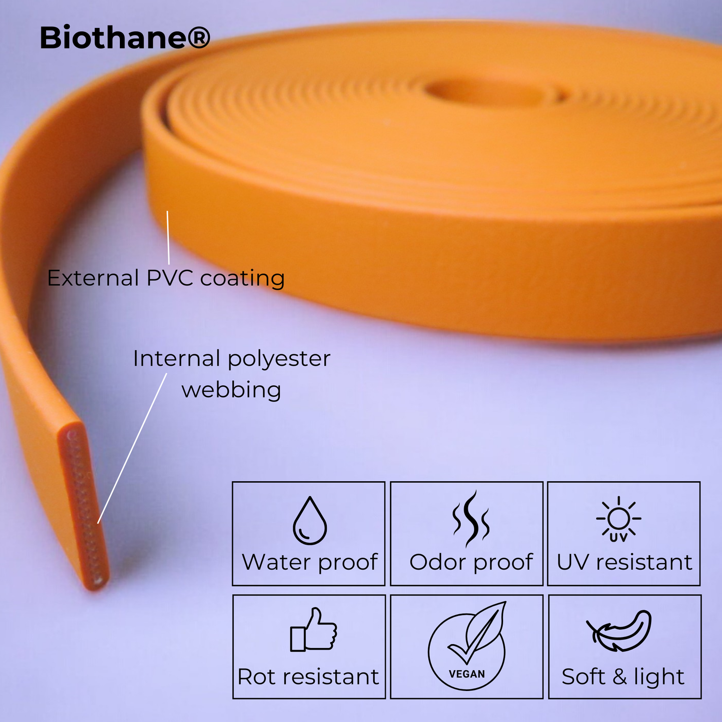 Biothane® quick clip leash - Orange